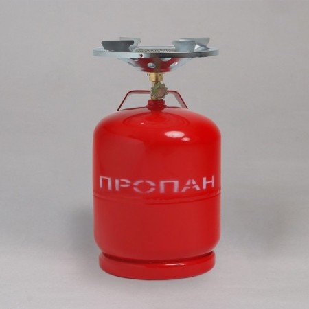 Camping gas kit: cylinder 8 l, burner, empty