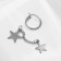 Piercing in the ear "Star" duet, d = 12 mm, color silver