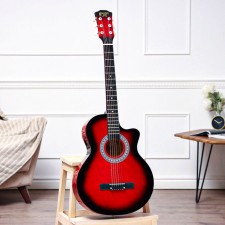 Acoustic guitar Music Life QD-H38Q-JP red, 6 string, 97 cm
