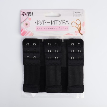 Brutter's fastener for a bra, 3 rows 2 hooks, 3.2 × 10.5 cm, 5 pcs, black color-6