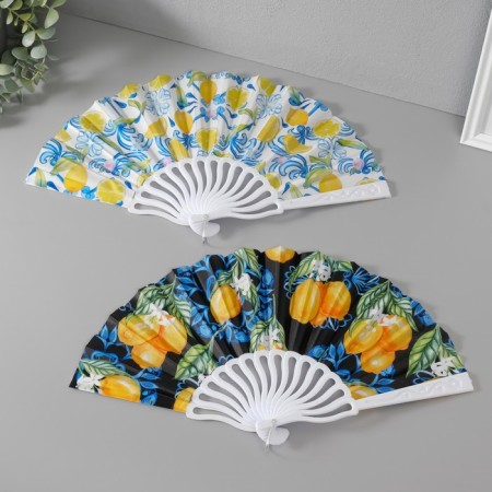 Fan plastic, textiles "juicy lemons" mix 23 cm-1
