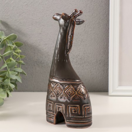 Souvenir Ceramics "Giraffe. Ethnic patterns" Brown 8x5x18.5 cm-1