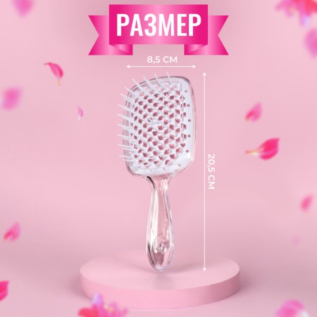 The comb massage, wide, ventilated, 8.5 × 20.5 cm, PVC box, color mix/transparent-3