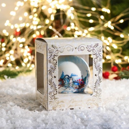 New Year's ball "Troika" 8 cm-1