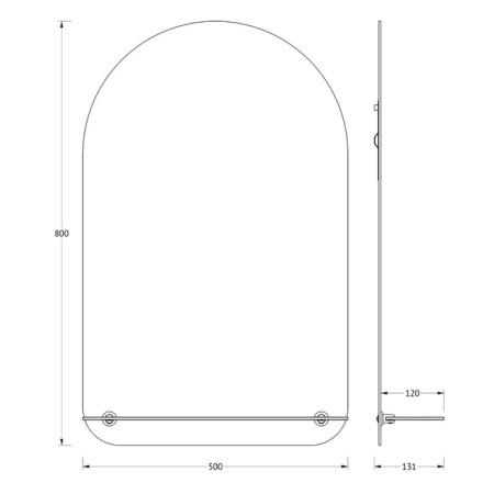 EvoForm mirror, with a shelf, 50x80 cm-1