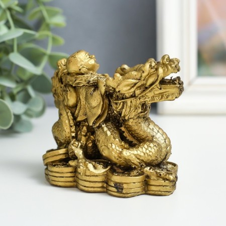 NECSK Polystone for bronze "Hothey on the dragon" 6x9.5x7 cm-4