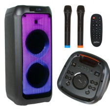 Portable karaoke system Perfeo Power Box 80 Flame II, 80W, FM, USB, BT, 5000 mAh, black