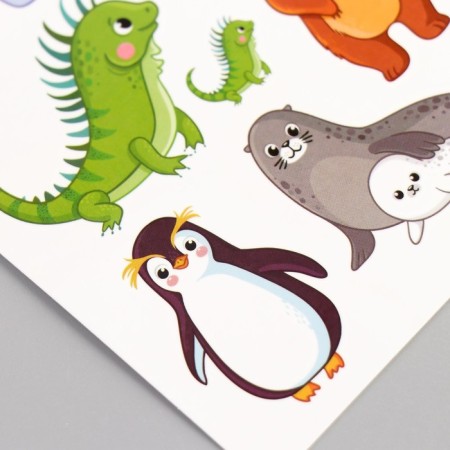 Tattoo on the body color "animals from the zoo" 12x7.5 cm-1