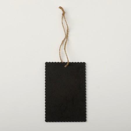 Cretaceous price tag "Birka" 10 × 7, on the rope, a ribbed rectangle, (packaging 10 pcs.), Black color-1