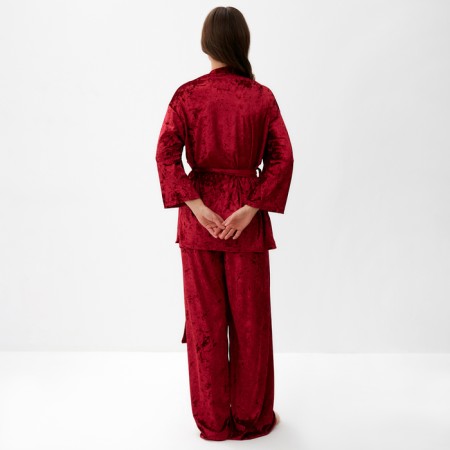 Women's costume (jacket, trousers) KAFTAN, size 44-46, burgundy color-3