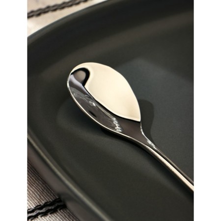 A dessert spoon made of stainless steel Magistro "feather", length 12.5 cm, silver color-1
