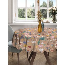 The tablecloth “Drawings of nature”, round, Saten, d = 150 cm