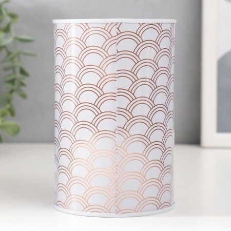 Piggy bank Metal "Golden Patterns on White" mix 8x8x12.5 cm-2