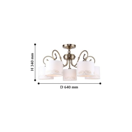 Romani chandelier, 5x40W E14, bronze color-1