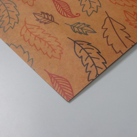 Scrapbooking paper Kraft "Leaves" density 180 grams set 5 pcs 30.5x32 cm-3
