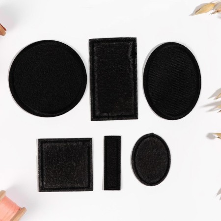 Set of patch for clothes, heat -mocks, 6 pcs, black color-1