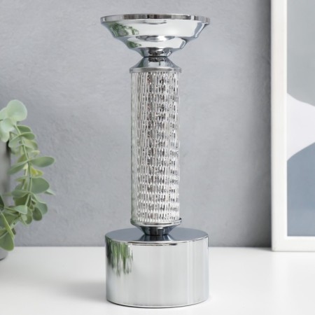 Summary metal per 1 candle "Illusion" silver 21x8x8 cm-1