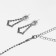 Set 2 objects: earrings, necklace "ice", 6 rows, white color in silver, 34 cm
