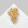 Brooch "Grapes" bunch, white color in matte gold