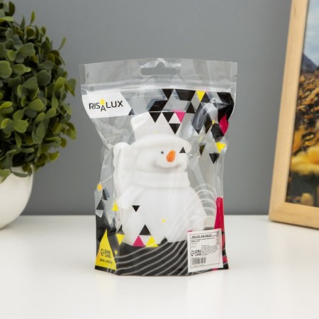 Nightnick "Snowman in a hat" LED from 3xlr44 batteries is white 7x7x12 cm-6
