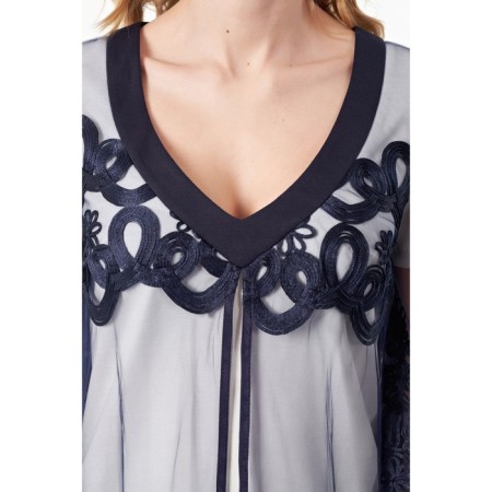 Female dress, size 42, blue, white color-5