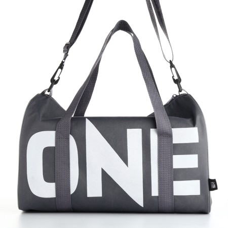 Female sports bag, textura, small size, gray color-1