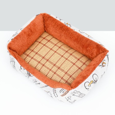 Animal bed lying + rotary rug, double -sided pillow, 45 x 30 x 15 cm-3