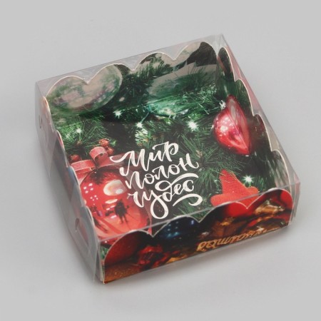 Bearbox, confectionery packaging, "world is full of miracles", 7 x 7 x 3 cm, new year