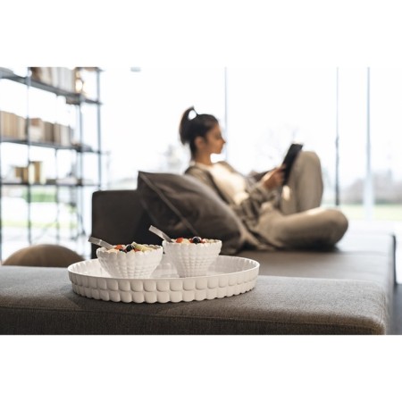 Serving tray Guzzini Tiffany, D = 35.6 cm, gray-beige color-1