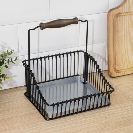 Shelf for the kitchen, for railing, 21 × 11 × 20 cm, black color-4