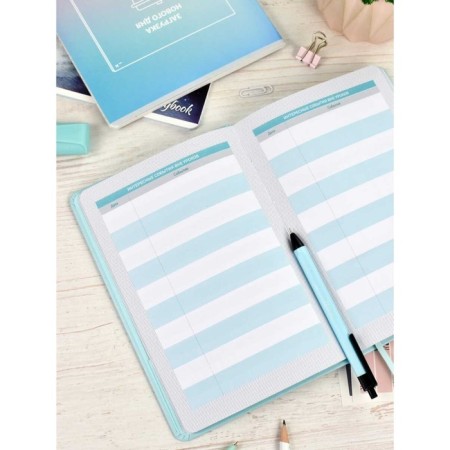 School School A5 80 sheets "Mint Ploste", firm cover of artificial leather, foil embroidery, lies, reference material, block 70 g/m2-9