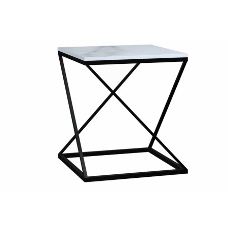 Table DQ TEASER NUT, 500*500*532, white marble, m/k black MDF