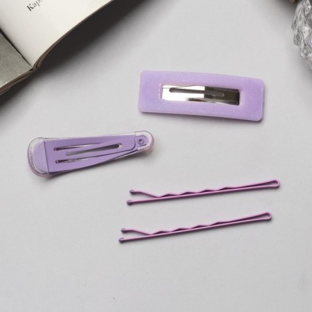 Invisibility for hair "Florence Paints" (set 4 pcs) 5.5 cm, purple-1