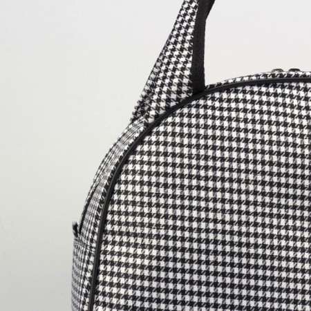 Road bag on a zipper, a suitcase holder, black/white color-3