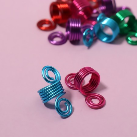 Hair piercing "Spiral", 2.1 × 0.9 cm, 10 pcs, multi -colored-2