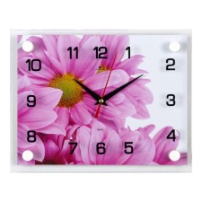 Wall watches: flowers, silent, 20 x 26 cm