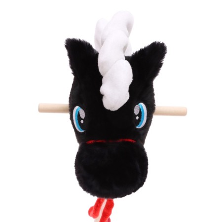 Soft toy "horse-horseman", on a stick, mix, black color-13