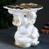 Figure - stand "Elephant with a leaf" "mother -of -pearl/gold, 30x30x30cm