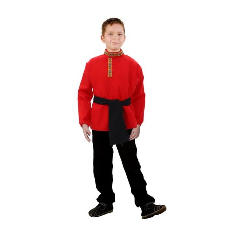 Shirt with a sash, red color, 6-7 years old