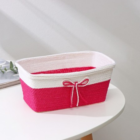 Kashpo for flowers wicker "bow", 23.5 × 12.5 × 10.5 cm, rectangle, color mix-1