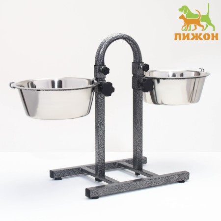 Adjustable multi -level stand 40 cm with 2 bowls of 4 liters