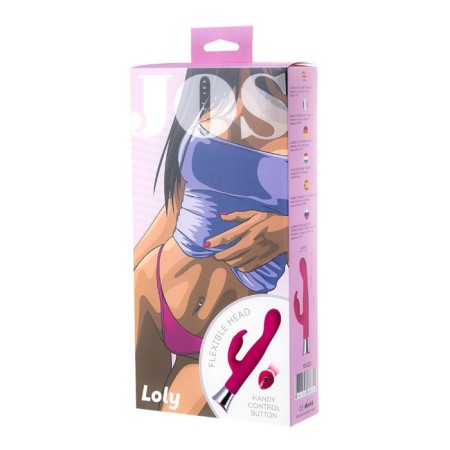 A vibrator with a clitoral stimulant Jos Loly, Pink, 21.6 cm-3