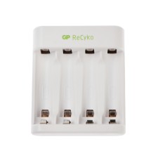 GP E411 charger, for 4XAA/AAA batteries, white