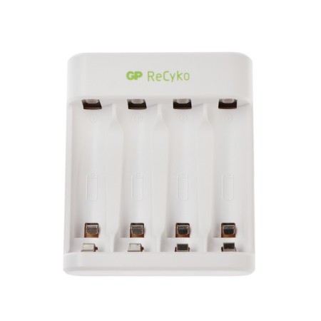 GP E411 charger, for 4XAA/AAA batteries, white