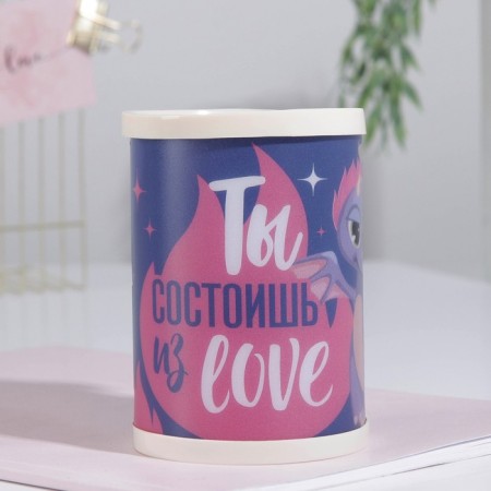 Organizer for the office, stand for handles and pencils “You will be from Love” 11.1 x 8 cm-3