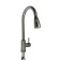 Kitchen mixer Zein Z4961, stainless steel, with a sliding watering can, 2 modes, gray