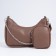Baget bag with zipper, long belt, brown color