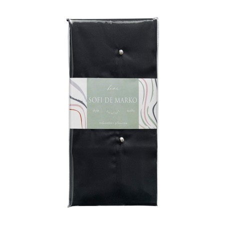 Pillowcase, size 50x70 cm, black color-1