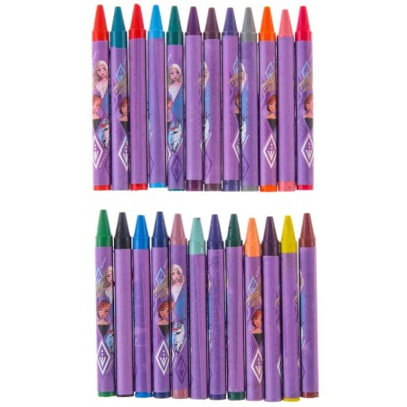 Wax pencils, set 24 colors, Elsa and Anna, cold heart-1