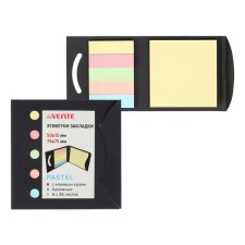 Bookmarks with adhesive edge (stickers) 15 x 50 mm/75 x 75 mm, 6 colors of 25 sheets, paper, Devente Pastel, craft packaging
